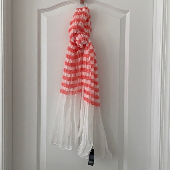 LOFT Accessories - NWT Loft Pink and White Stripe Scarf